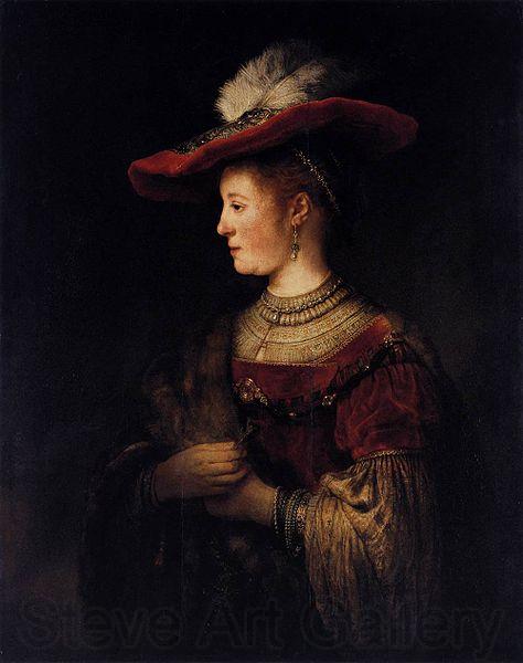 Rembrandt Peale Saskia in Pompous Dress Norge oil painting art